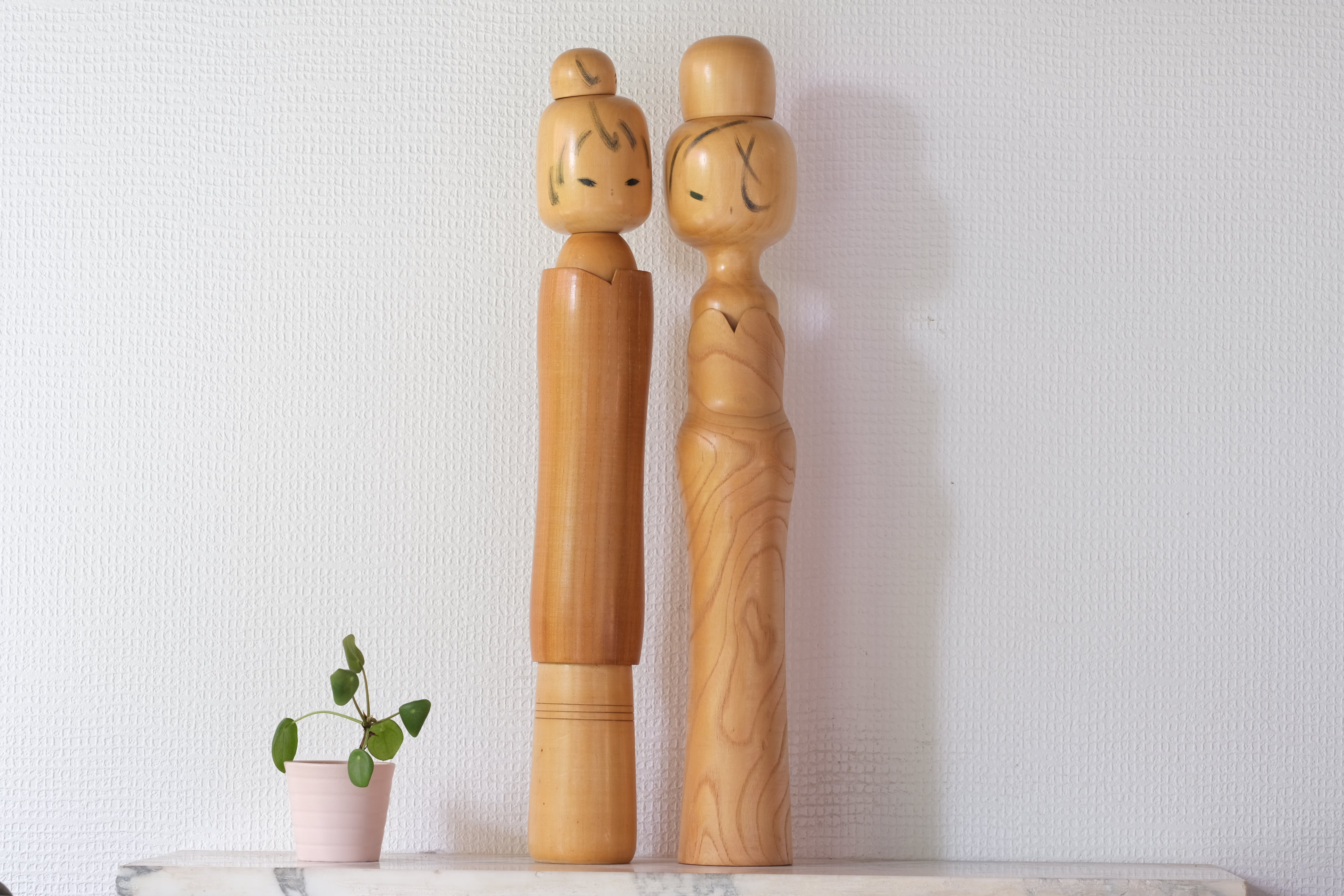 Rare Large Vintage Creative Kokeshi Pair by Aida Seiho (1926-1998) | 50 cm and 51 cm