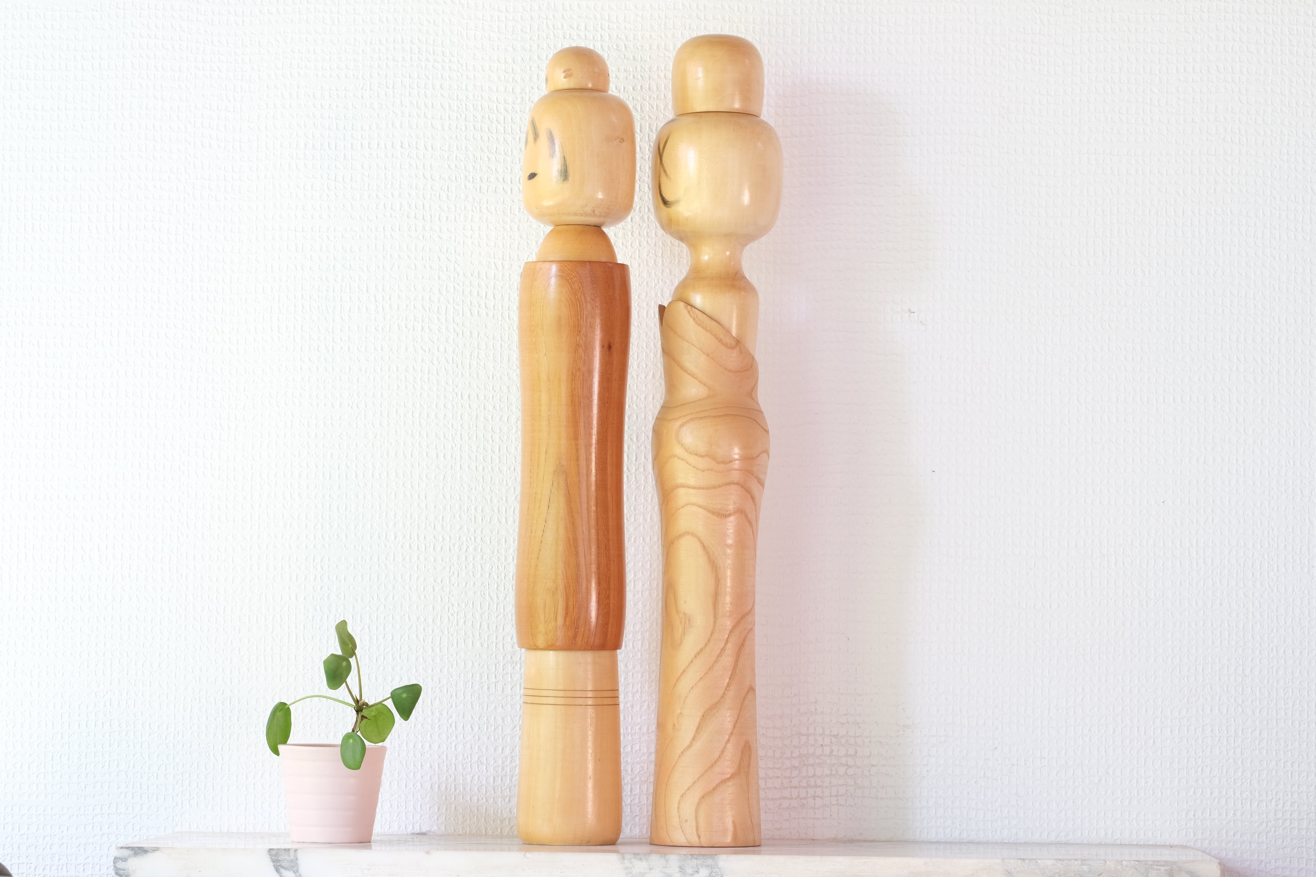 Rare Large Vintage Creative Kokeshi Pair by Aida Seiho (1926-1998) | 50 cm and 51 cm