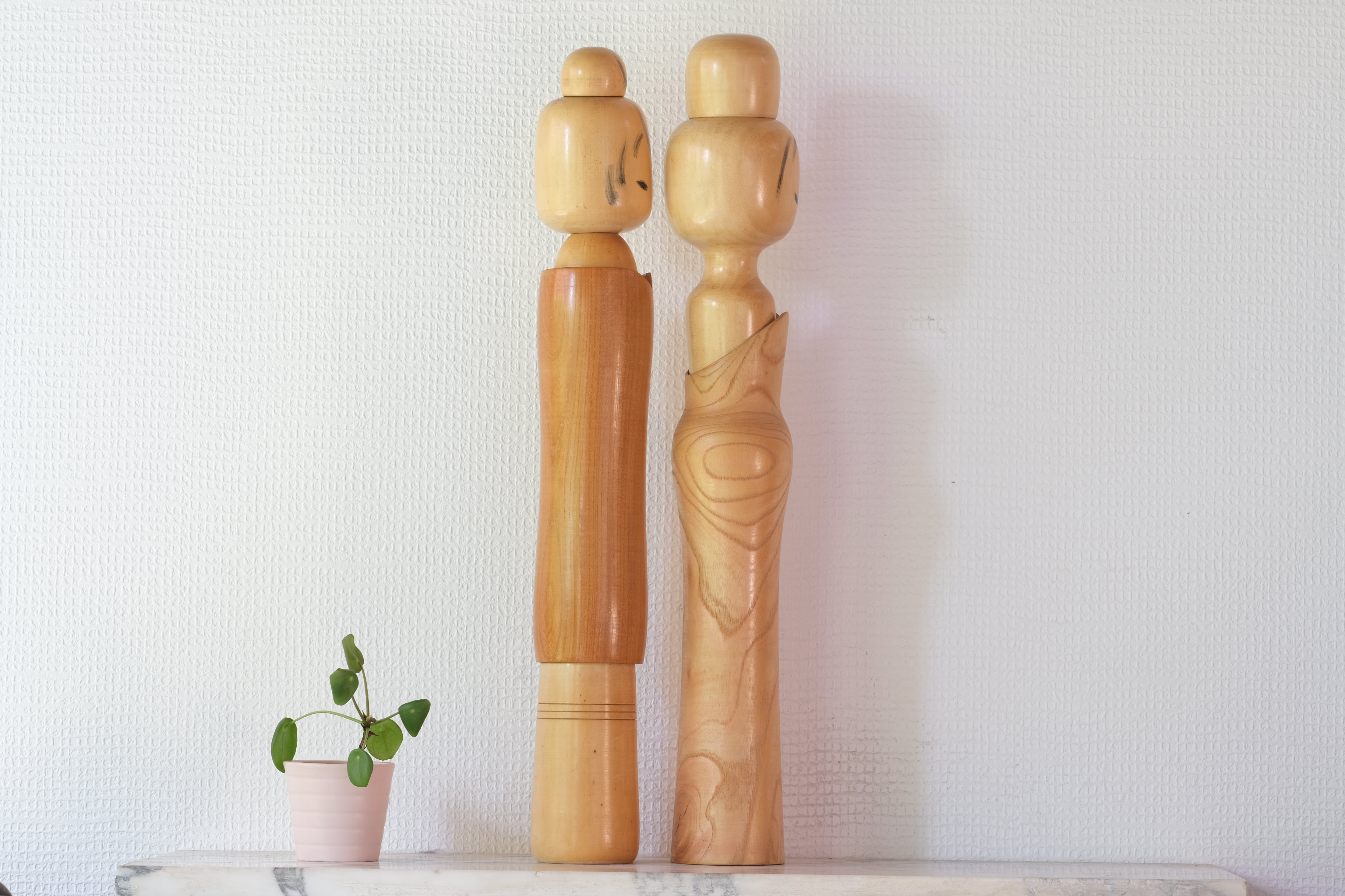 Rare Large Vintage Creative Kokeshi Pair by Aida Seiho (1926-1998) | 50 cm and 51 cm