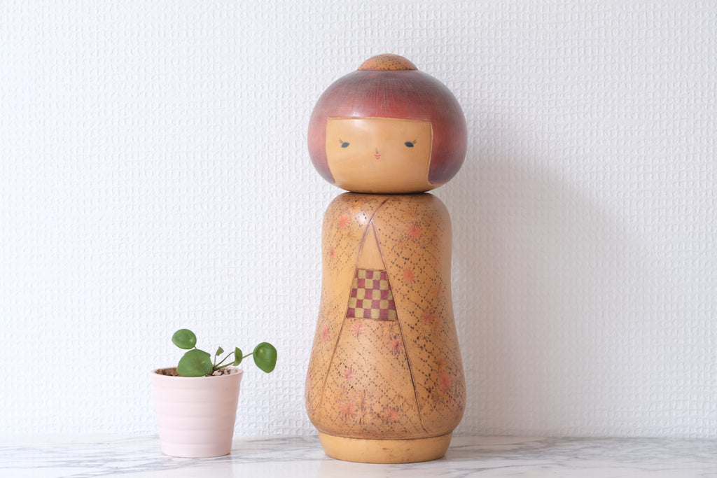 Vintage Sosaku Kokeshi  by Award-Winning Sadao Kishi (1932-1998) | 28 cm