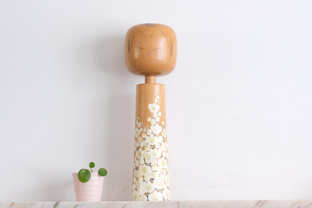 Vintage Creative Kokeshi By The Famous Takahashi Hajime (1918-2002) | Titled: 'Umezono - Plum Tree Garden' | 36,5 cm
