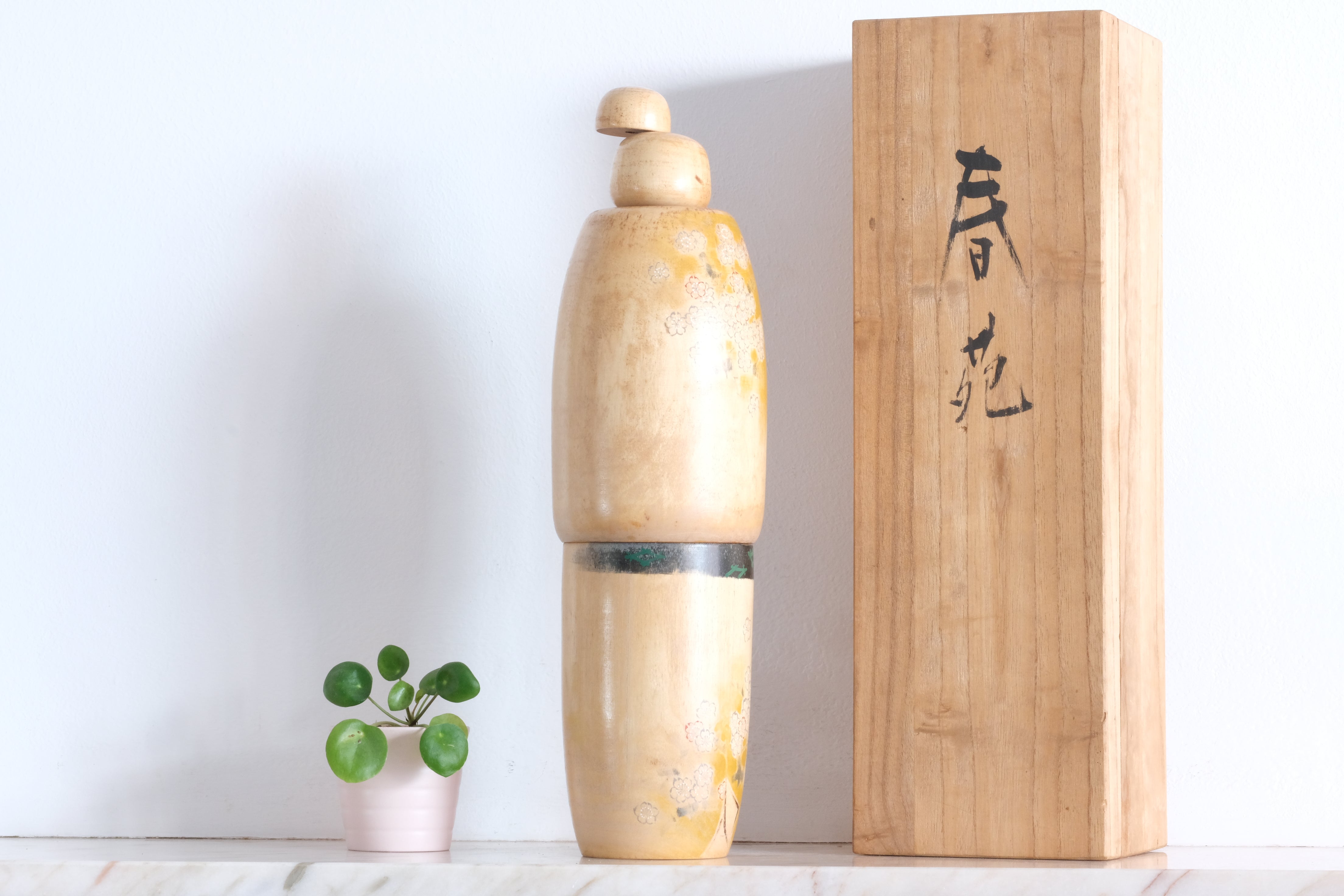 Exclusive Vintage Creative Kokeshi by Kato Hiroshi | With Original Wooden Box | 36 cm