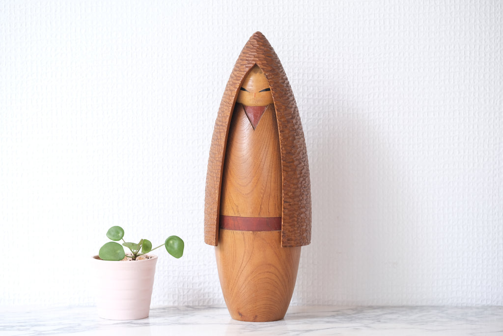 Exclusive Vintage Creative Kokeshi By The famous Shozan Shido (1932-1995) | Titled: 'Fuyu No Shojo - Winter Girl' | 28 cm