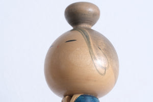 Exclusive Vintage Creative Kokeshi By Issetsu Kuribayashi (1924-2011) | Titled: 'Kiku - Chrysanthemum' | 32,5 cm