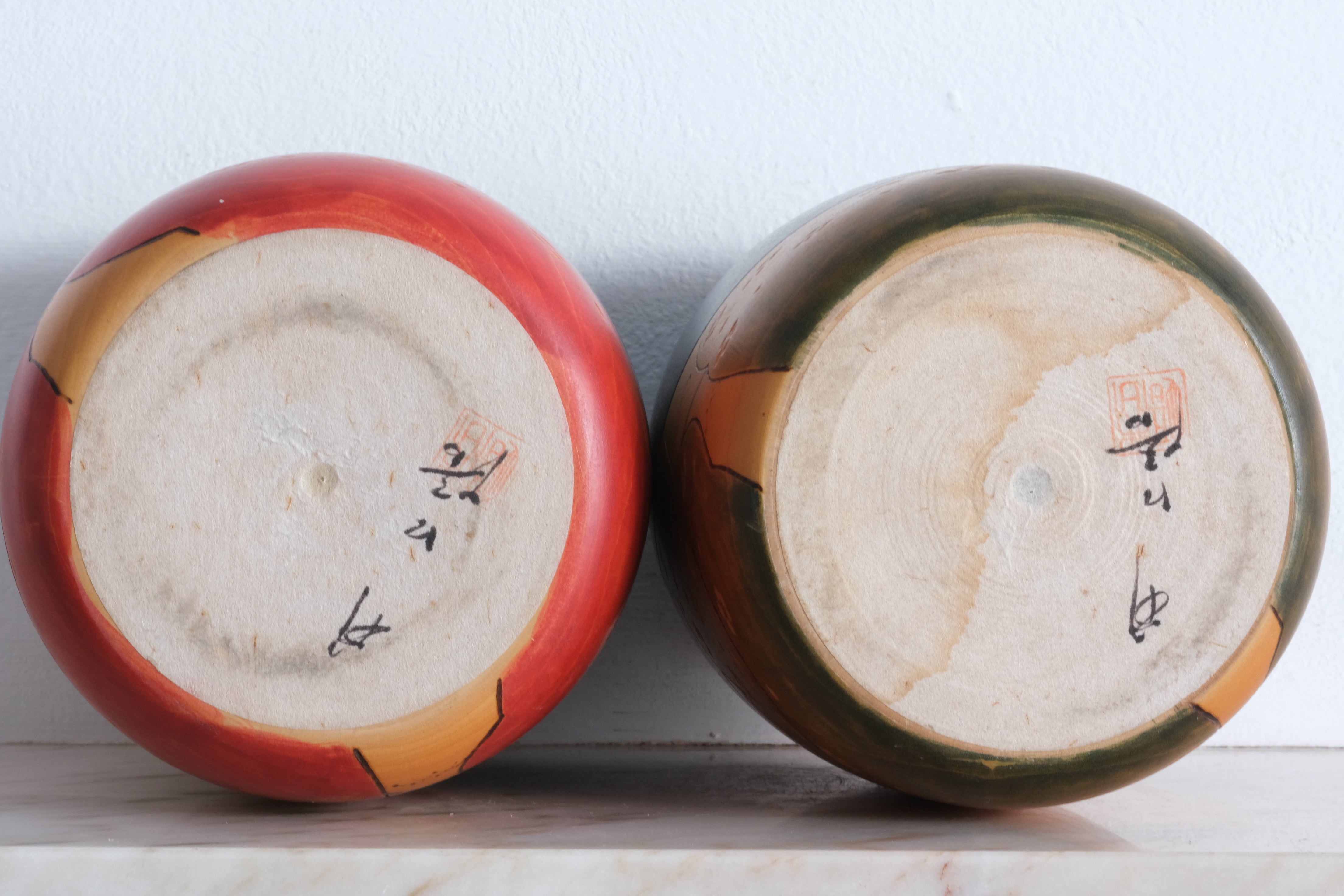 Exclusive Set of Two Vintage Creative Kokeshi By Iguchi Satoru (1948-) | Both 18 cm