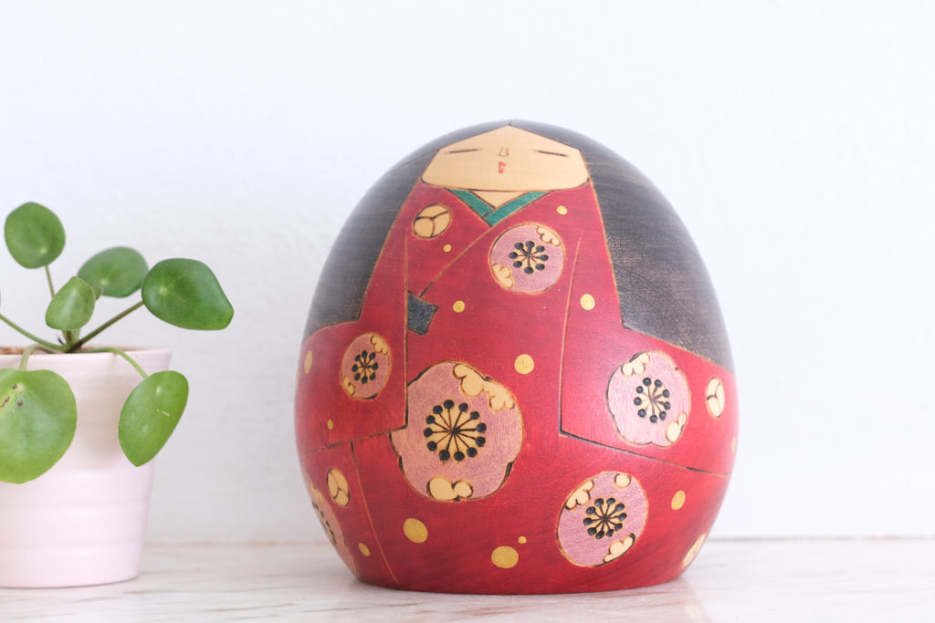 Exclusive Vintage Creative Kokeshi | Titled: 'Hana Biyori' | 11 cm