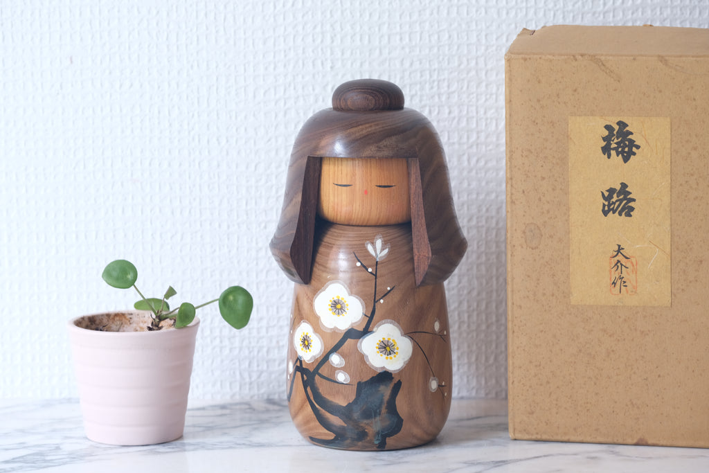 Vintage Sosaku Kokeshi by Takeda Daisuke | With Original Box | 18 cm