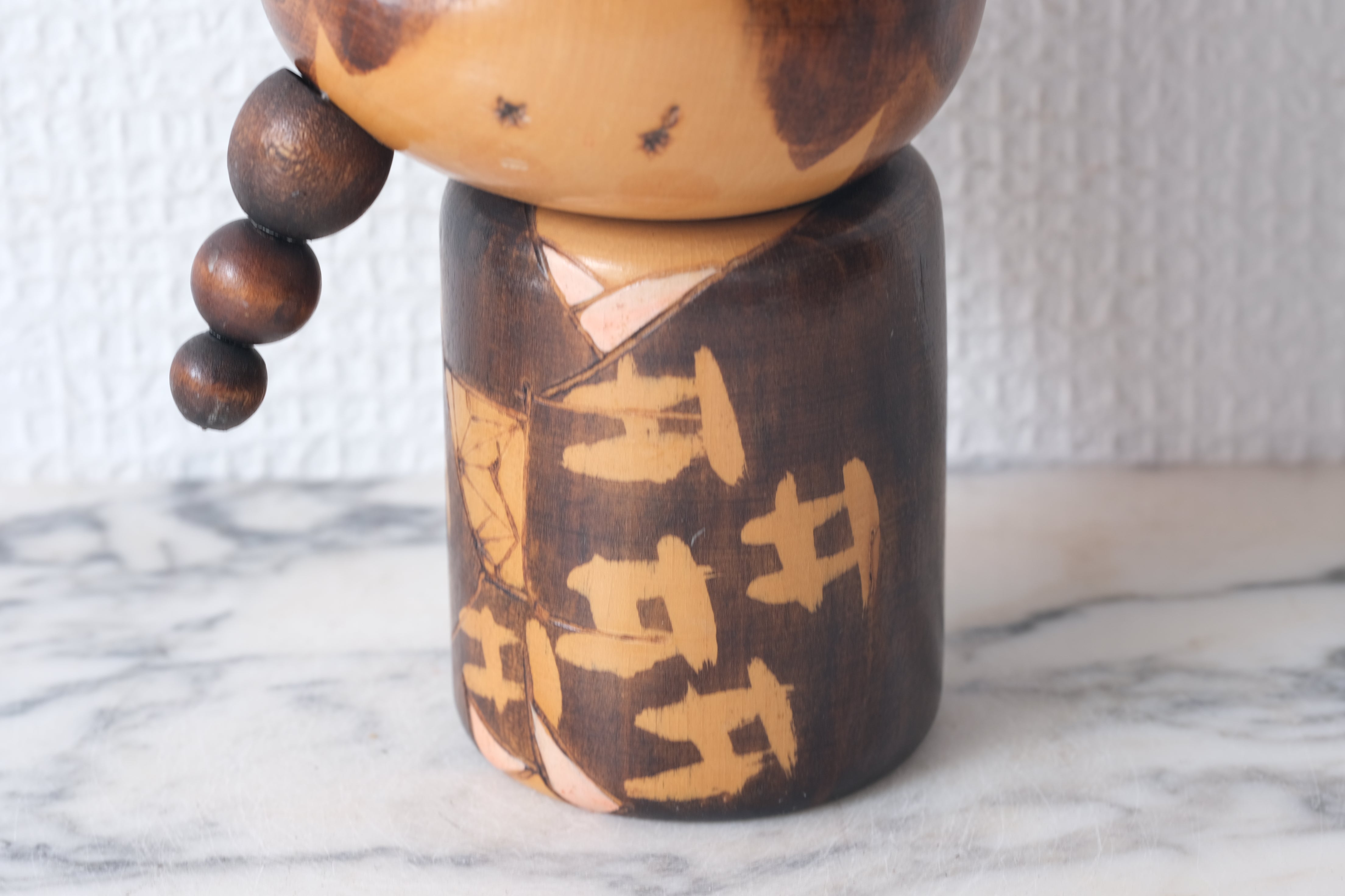 Vintage Creative Kokeshi with Ponytail by Mitsuo | Dated: 1980 |14,5 cm