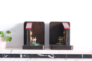 Rare Vintage Kokeshi bookend | each 15,5 cm x 14,5 cm x 11,5 cm