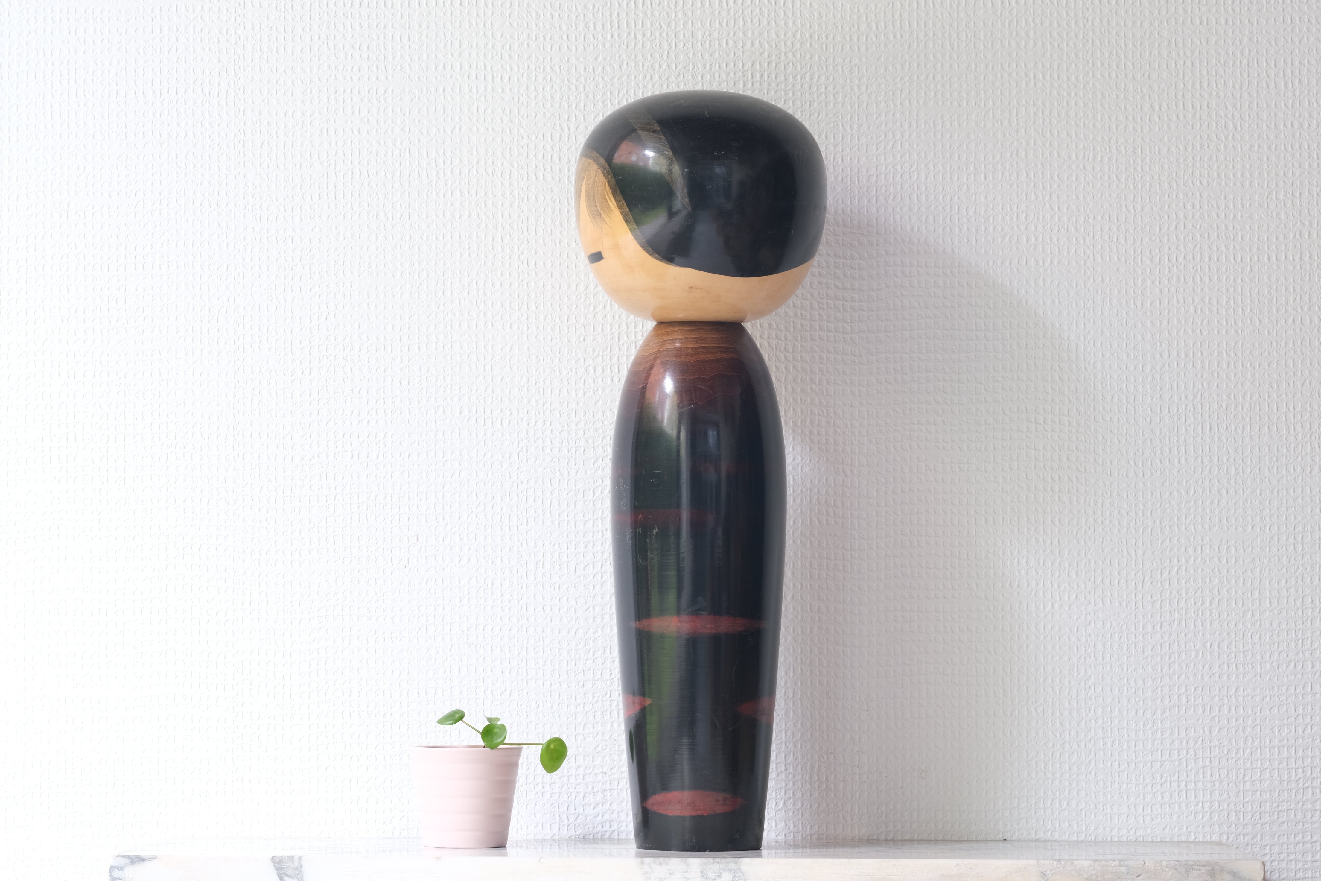 Exclusive Large Vintage Sosaku Kokeshi by Watanabe Masao (1917-2007) | Titled: 'Chigozakura - Cherry Blossom Child' | 44 cm