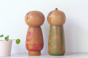 Pair of Vintage Sosaku Kokeshi by Eiko Shibata (1924-) | 17 cm and 18 cm