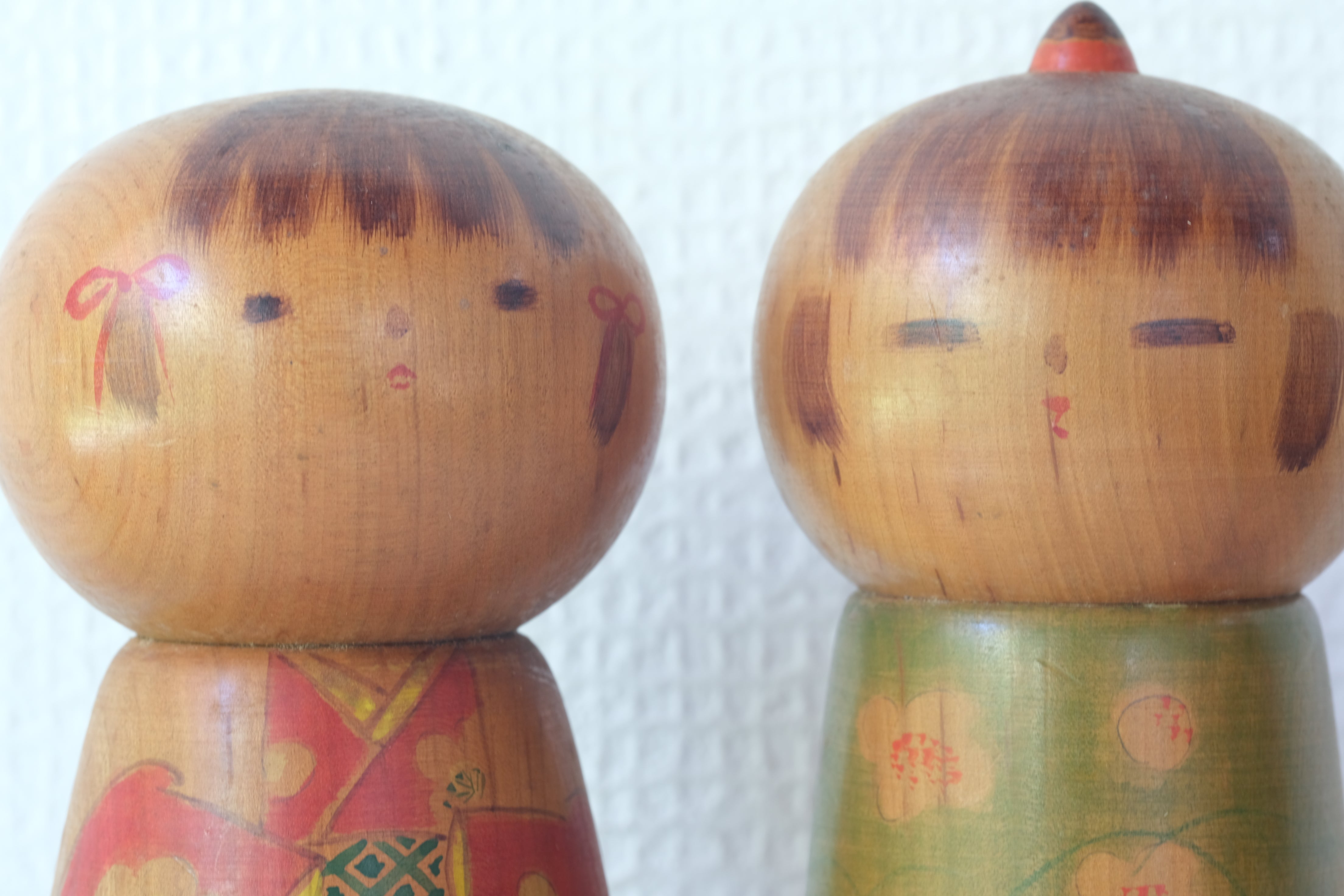 Pair of Vintage Sosaku Kokeshi by Eiko Shibata (1924-) | 17 cm and 18 cm