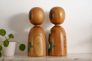 Exclusive Pair of Large Vintage Kijiyama Kokeshi by Shinraku Shibuya