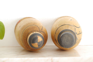 Exclusive Couple Vintage Nanbu Kokeshi by Sasaki Kakuhei 佐々木覚平 (1933 - 2007) | 19 cm and 20 cm