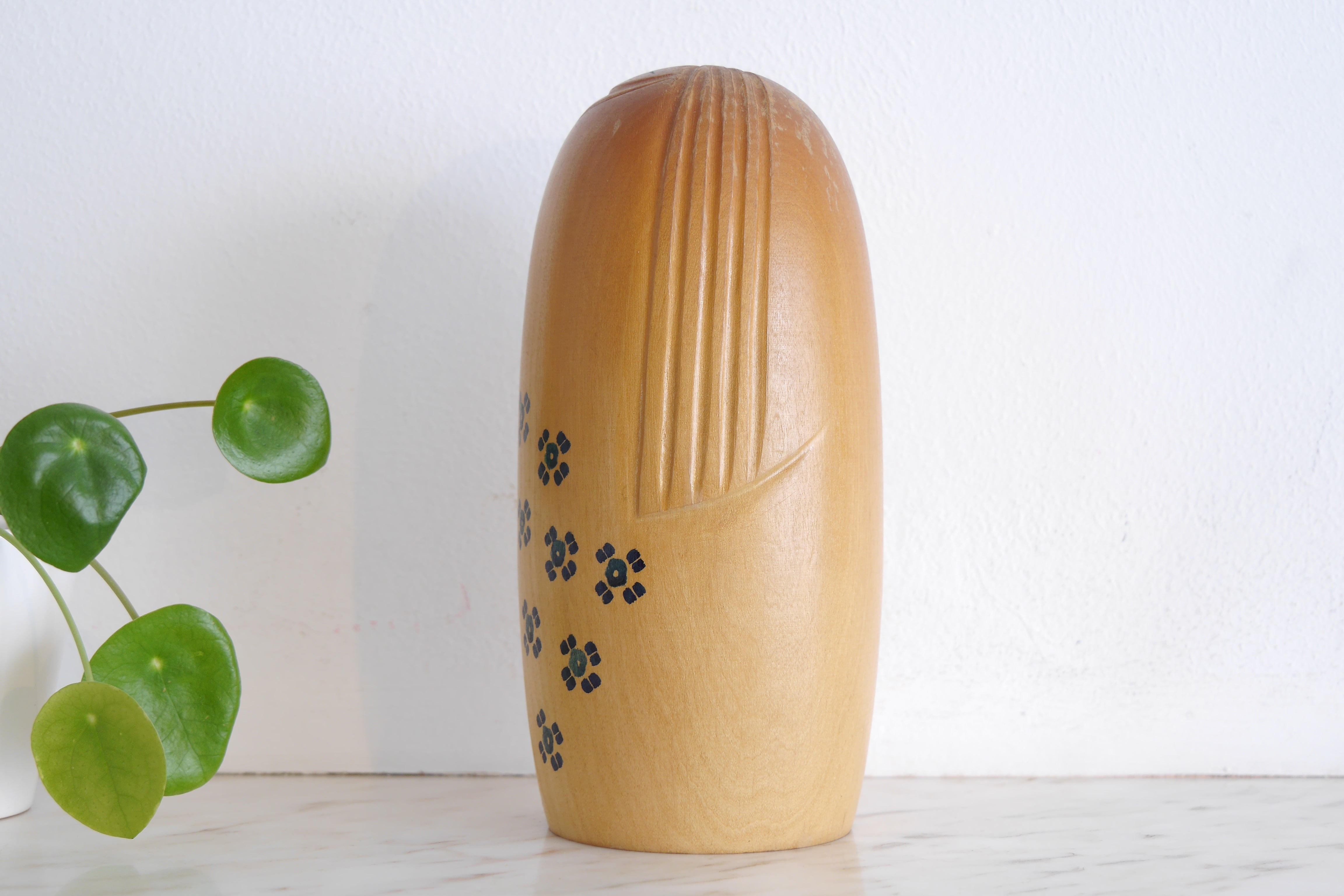 Exclusive Vintage Creative Kokeshi by Chiyomatsu Kanou (1935- ) | Titled: Harukaze - Spring Breeze