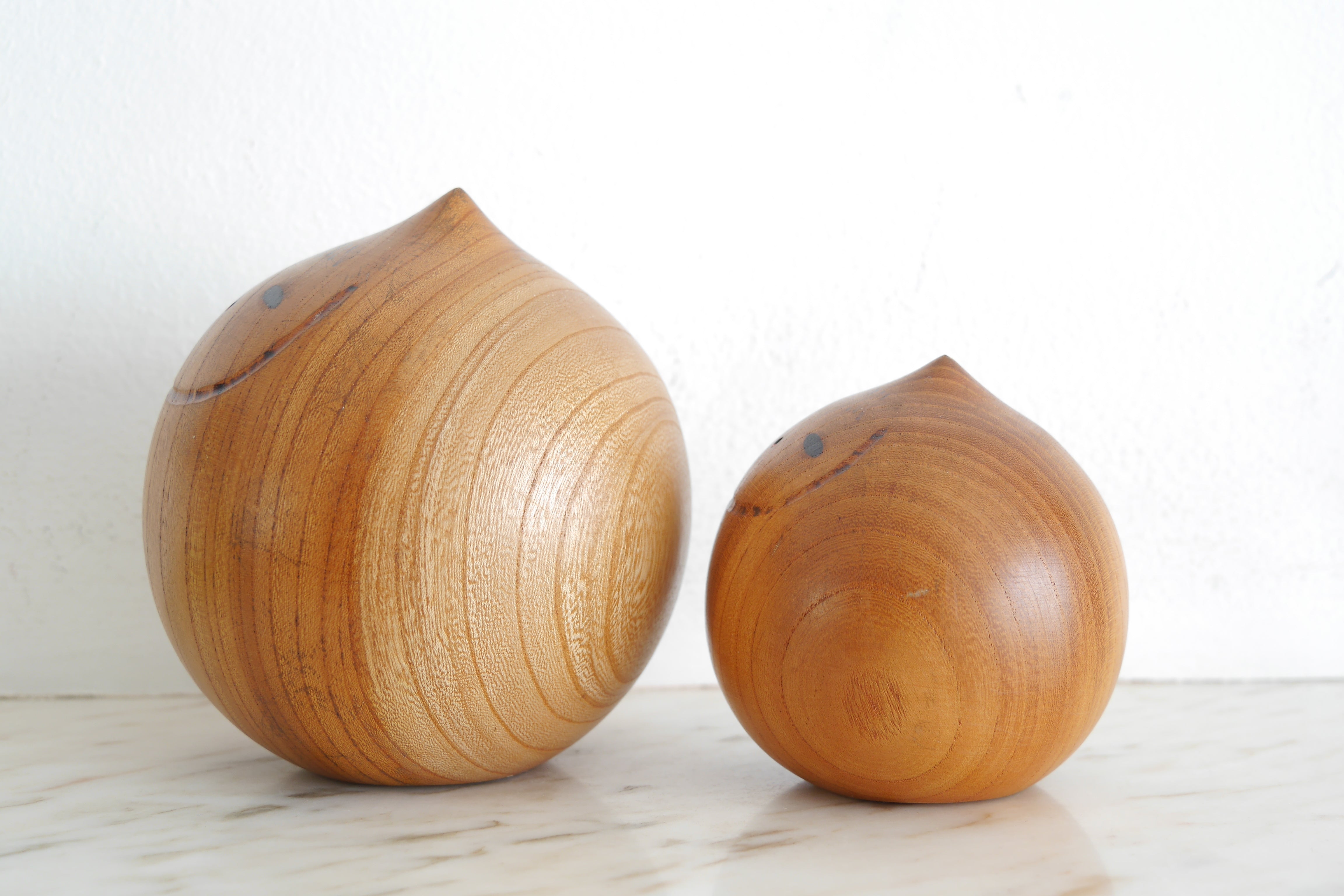 Exclusive Pair of Vintage Kokeshi By Sanpei Yamanaka (1926-2012) | Titled: 'Doji - Unperturbed'