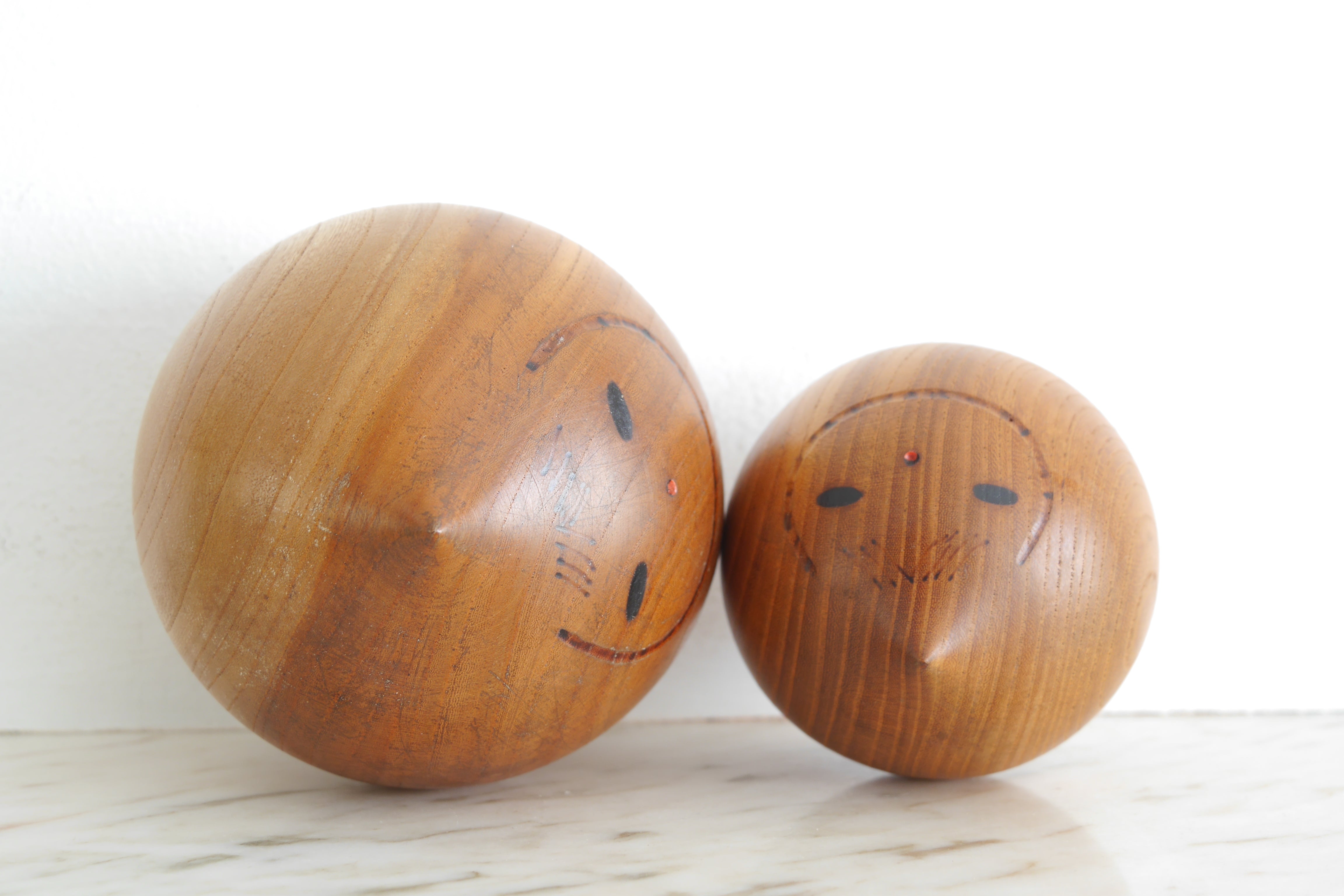 Exclusive Pair of Vintage Kokeshi By Sanpei Yamanaka (1926-2012) | Titled: 'Doji - Unperturbed'