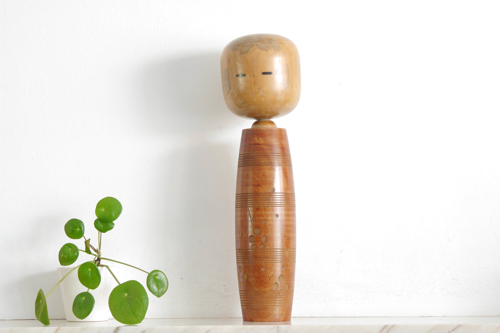 Large Vintage Sosaku Kokeshi By Eiko Shibata (1924-) | 44 cm | Titled: 'Ume - Plum Blossom'