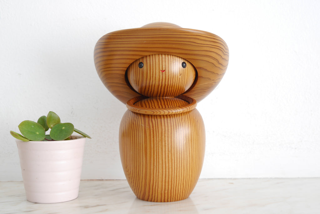 Exclusive Vintage Yakusugi Kokeshi with Hat