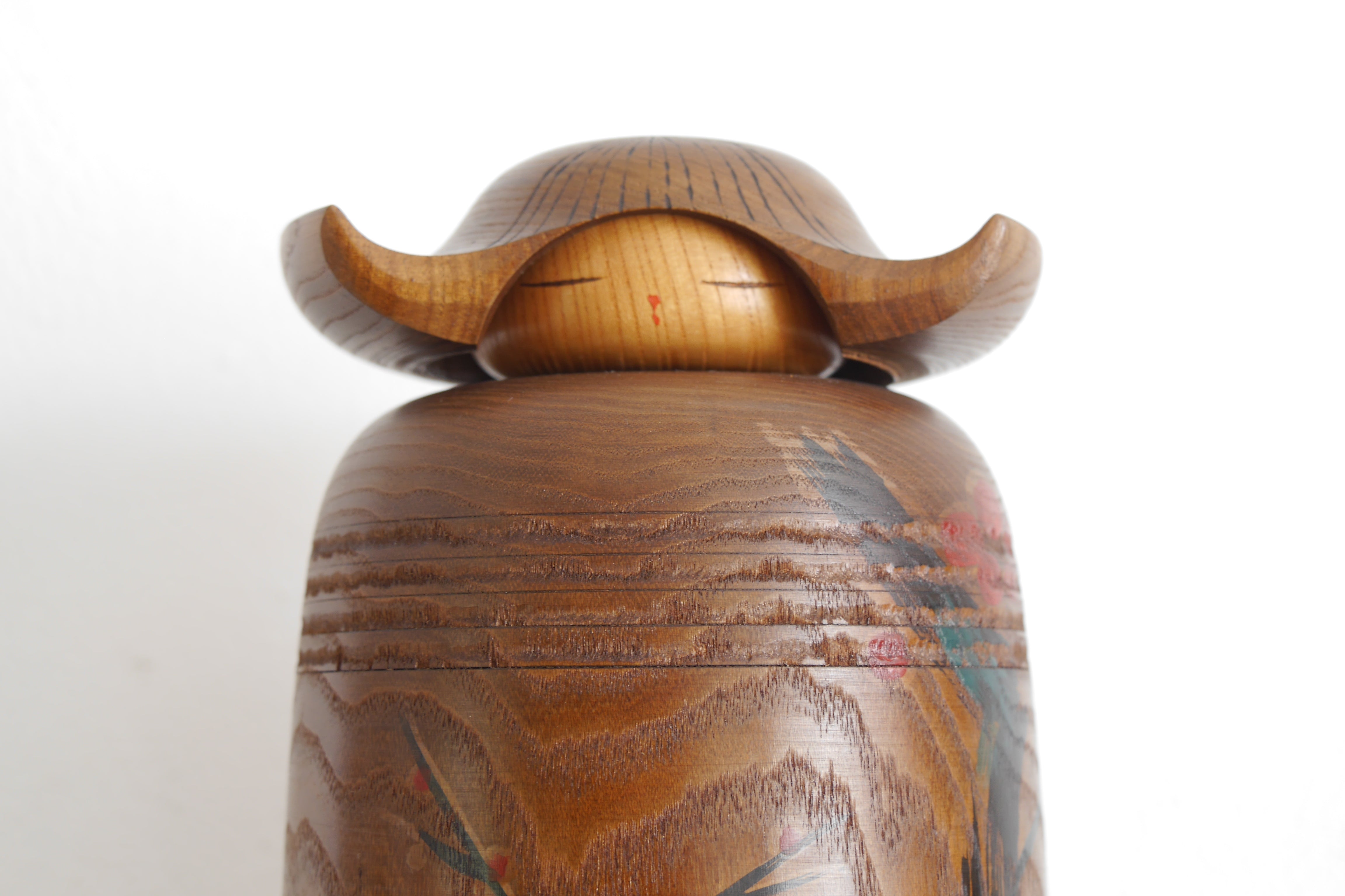 Exclusive Vintage Creative Kokeshi By Miyajima Muhitsu (1929-) | Titled: 'Sakura - Cherry Blossom' | 20 cm