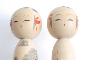 Rare Pair of Vintage Creative Kokeshi attributed to Hideo | 35,5 cm