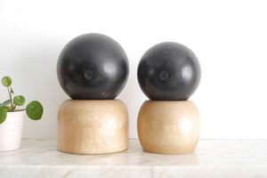 Pair of Vintage Creative Kokeshi By Sato Koson | 17,5 cm and 16 cm